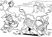 A coloring page of fairy tales tree